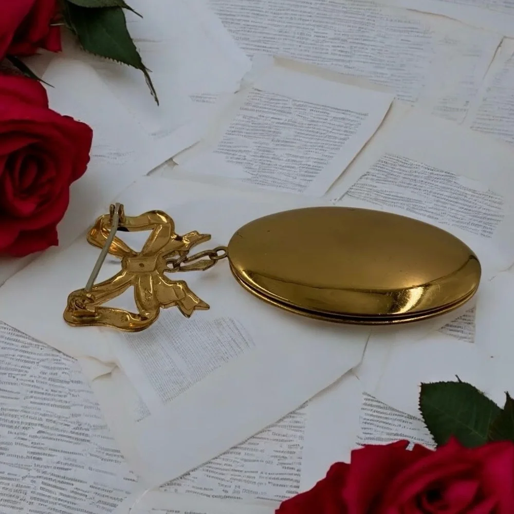 Antique c1919 Coro Locket Brooch Pin, Art Nouveau Style, Early Makers Mark, Rare - Picture 4 of 10